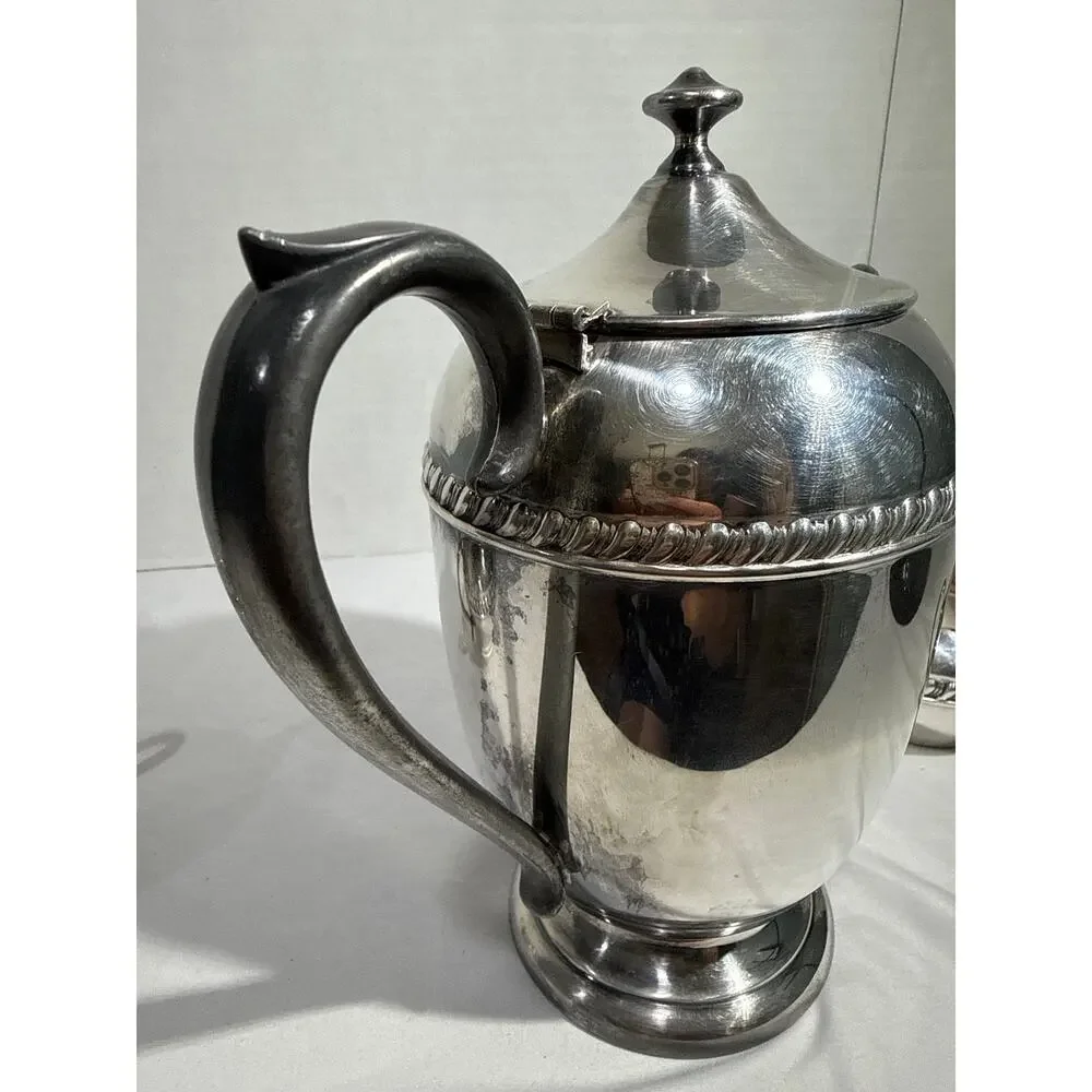 Silver Plated 3 Pc Coffee Tea Set Pot Sugar Creamer Ornate Vintage